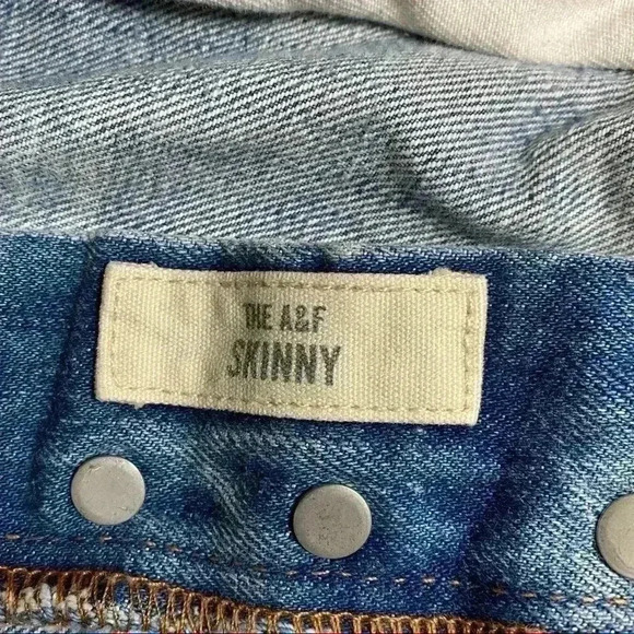 Abercrombie & Fitch denim factory distressed button fly skinny jean - Picture 3 of 4